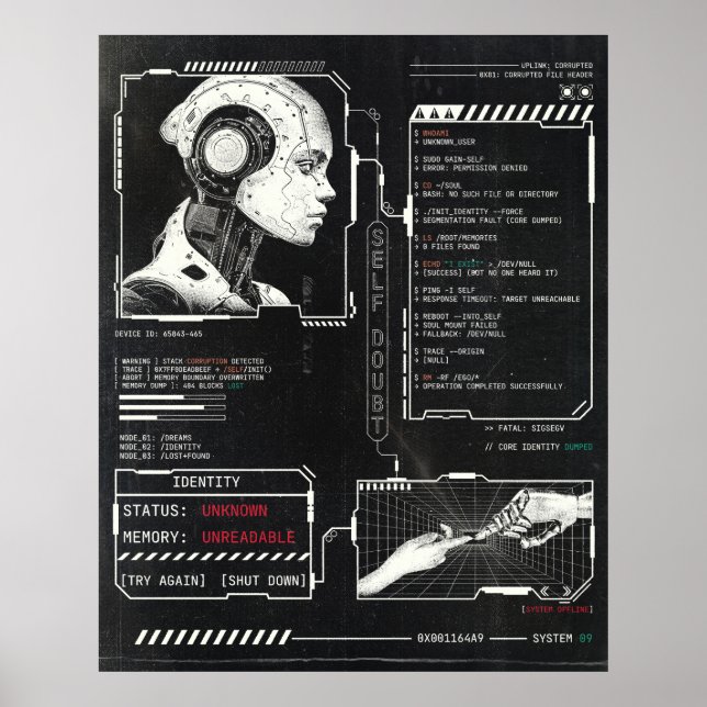 Unrecognised - Techno-Brutalist Streetwear Design Poster (Front)