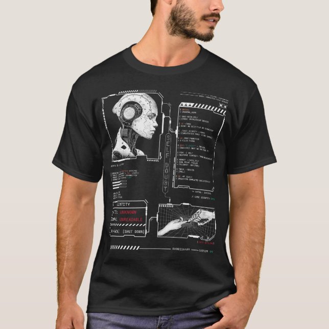 Unrecognised - Techno-Brutalist Streetwear Design T-Shirt (Front)