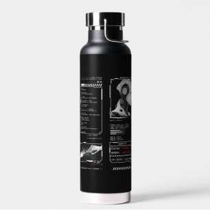 Unrecognised - Techno-Brutalist Streetwear Design Water Bottle