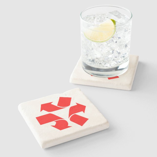 Unrecycle Symbol Stone Coaster (Side)