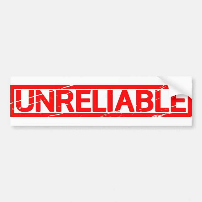 Unreliable Stamp Bumper Sticker (Front)