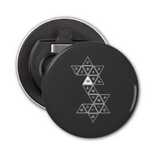 Unrolled D20 Bottle Opener