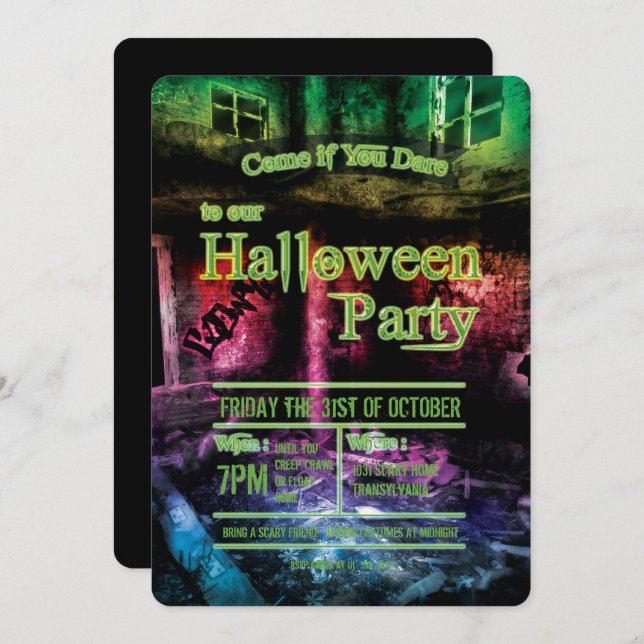Unsafe to Occupy Halloween Party Invitation (Front/Back)