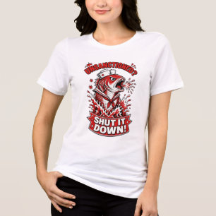 Unsanctioned Shut It Down Sailor Fish Graphic T-Sh Tri-Blend Shirt