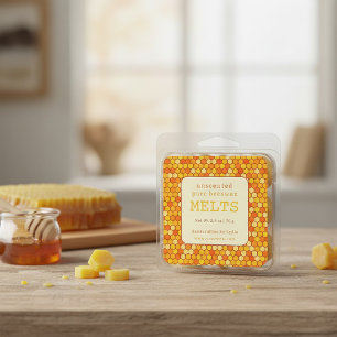 Unscented Pure Beeswax Melts Honeycomb Pattern  Square Sticker