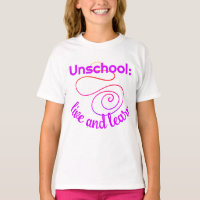 Unschool Live and Learn Swirly Girl's T-Shirt