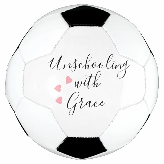Unschooling Mum Grace Hearts Soccer Ball (Front)
