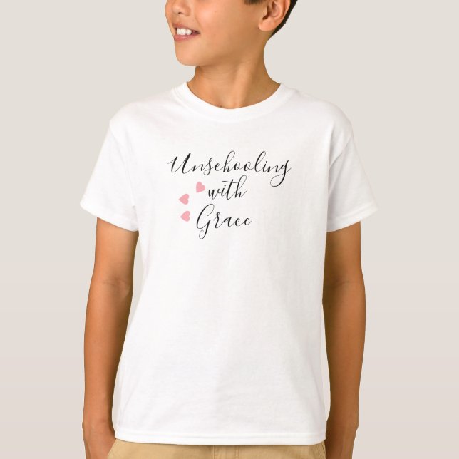 Unschooling Mum Grace Hearts T-Shirt (Front)