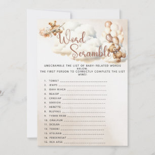 UNSCRAMBLE Baby Shower Game We Can Bearly Wait  Invitation