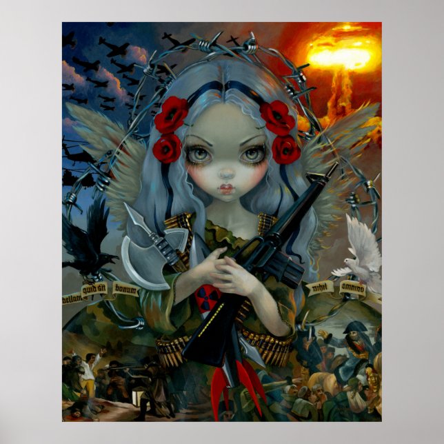 Unseelie Court : War ART PRINT soldier fairy angel (Front)
