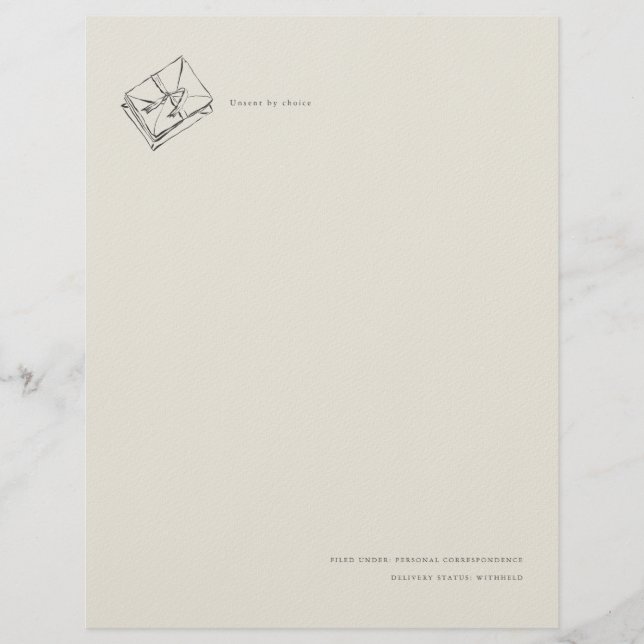 Unsent Letter- Jane Austen Inspired Letterhead (Front)