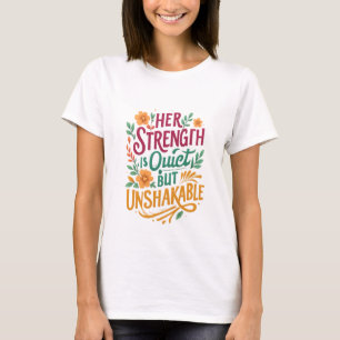 Unshakeable Strength – Empowering Quote for Women T-Shirt