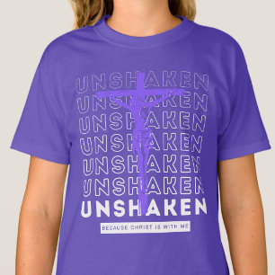 Unshaken - Christianity Spiritual Scripture Purple T-Shirt