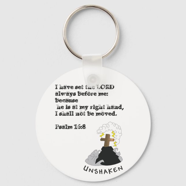 UNSHAKEN  "PSALM 16:8" KEY RING (Front)