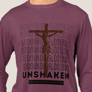 Unshaken - Religious Bible verse Gospel Burgundy Tri-Blend Shirt