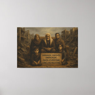 Unshaken. Unmoved. Unbroken. — Gaza Everyday Canvas Print