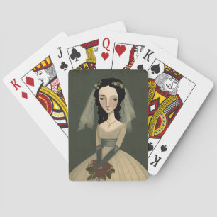 Unsmiling Bride Playing Cards