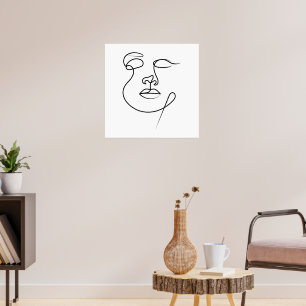 Unspoken – Minimalist Abstract One-Line Face Art Poster