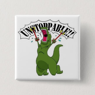 Unstopable T-Rex 15 Cm Square Badge
