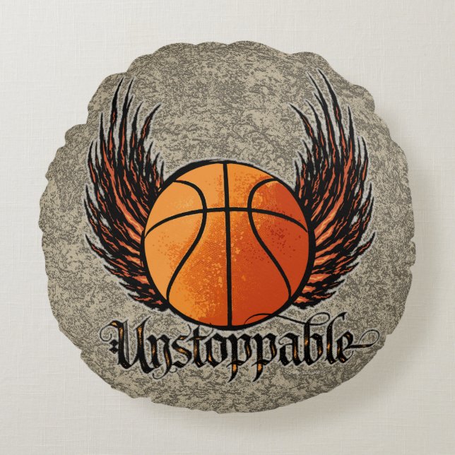 Unstoppable (Basketball) Round Pillow (Front)