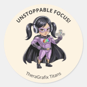Unstoppable Focus Paediatrics Superhero Reward Classic Round Sticker