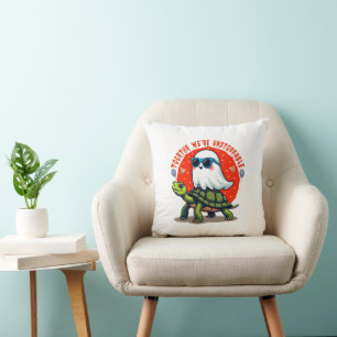 Unstoppable Ghost and Turtle Adventure Design  Cushion