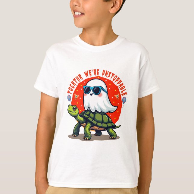 Unstoppable Ghost and Turtle Adventure Design  T-Shirt (Front)