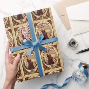 Unstoppable Poised Woman in Art Nouveau Style Wrapping Paper