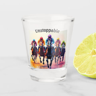 Unstoppable thundering horses shot glass
