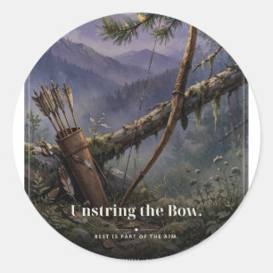 "Unstring the Bow" Rest Archer Tee Classic Round Sticker
