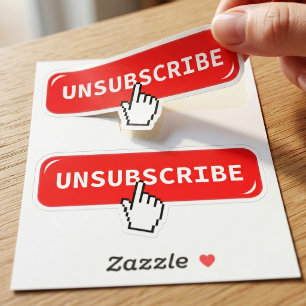 Unsubscribe Button Laptop Decal Sarcastic Humour