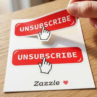 Unsubscribe Button Laptop Decal | Sarcastic Humour