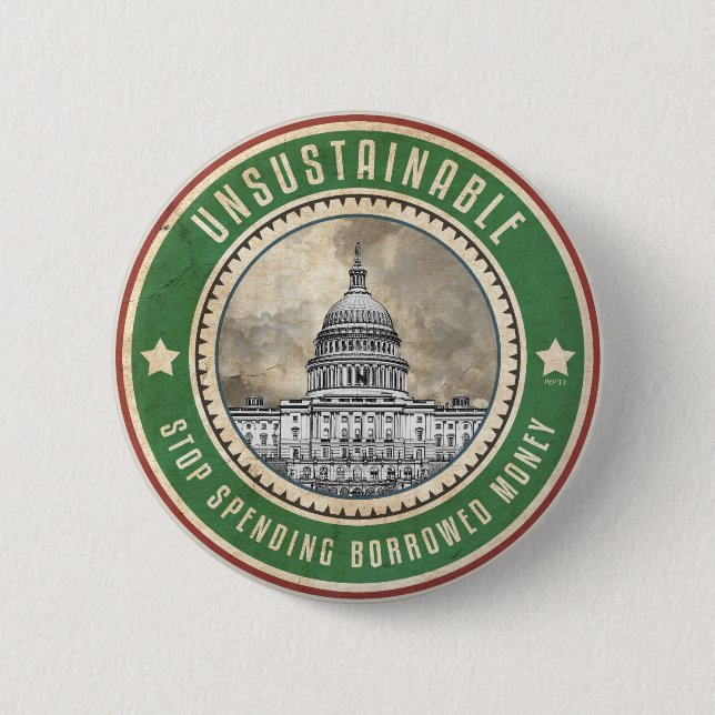 Unsustainable 6 Cm Round Badge (Front)