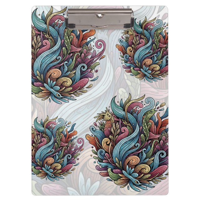 Untamed Bloom: Organic Energy Clipboard (Front)