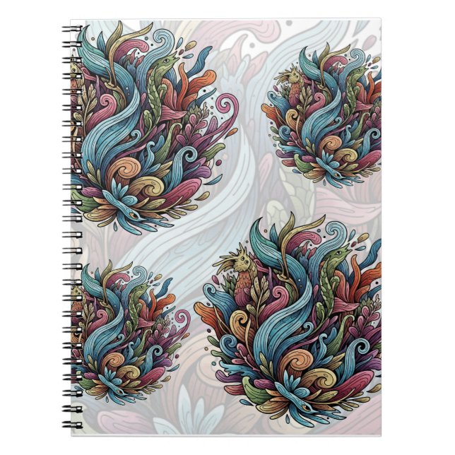 Untamed Bloom: Organic Energy Notebook (Front)