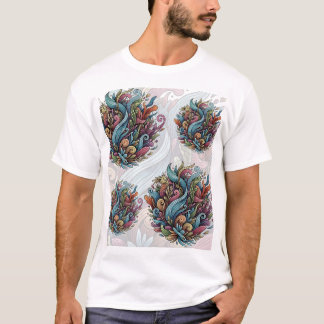 Untamed Bloom: Organic Energy T-Shirt