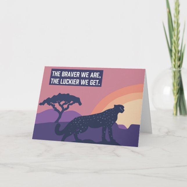 Untamed Cheetah Luckier Greeting Card (Front)