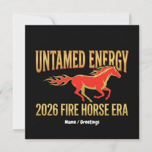 Untamed Energy 2026 Fire Horse Era Lunar New Year  Invitation