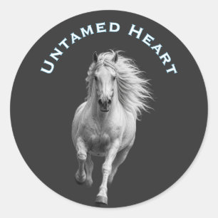 Untamed Heart Horse Lover Classic Round Sticker