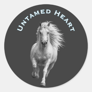 Untamed Heart Horse Lover Classic Round Sticker