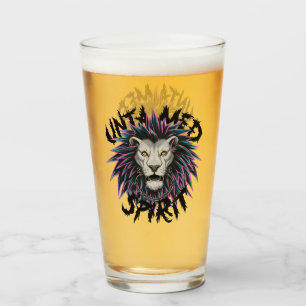 Untamed Spirit Punk Lion Design Glass