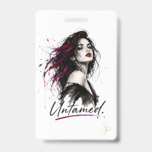 Untamed. Vertical Name Badge | Designer ID Badge