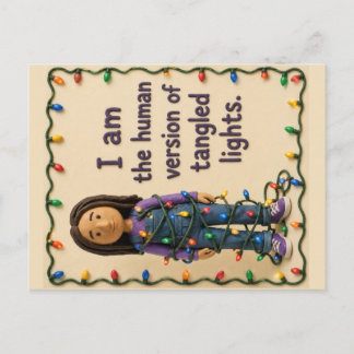 Untangled Christmas Lights Postcard