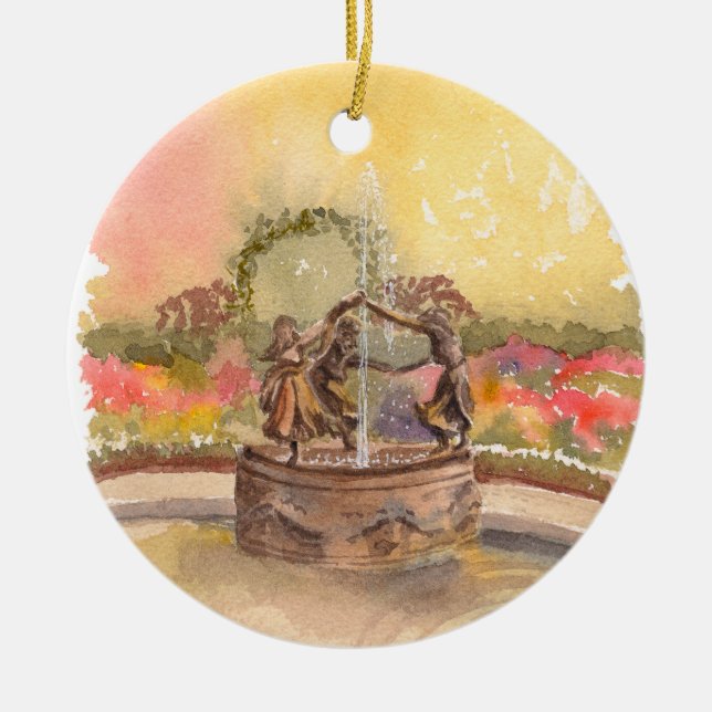 Untermyer Fountain Central Park Conservatory Ceramic Tree Decoration (Front)
