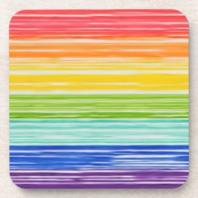 Untidy rainbow stripes coaster (Front)