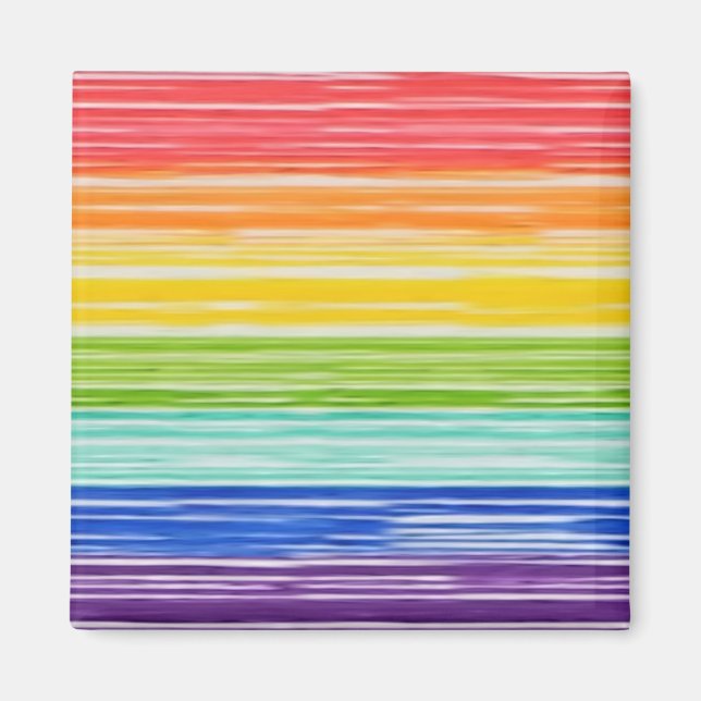 Untidy rainbow stripes magnet (Front)