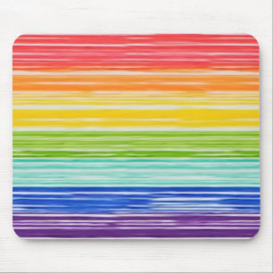 Untidy rainbow stripes mouse pad