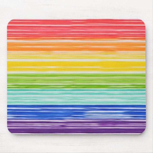 Untidy rainbow stripes mouse pad (Front)