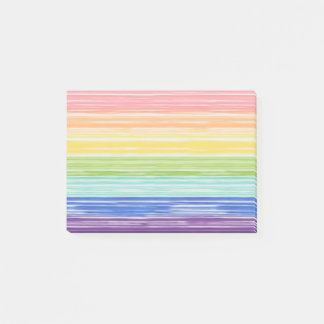 Untidy rainbow stripes post-it notes