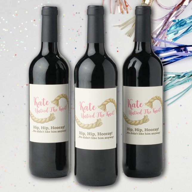Untie The Knot Divorce Party  Wine Label (Creator Uploaded)